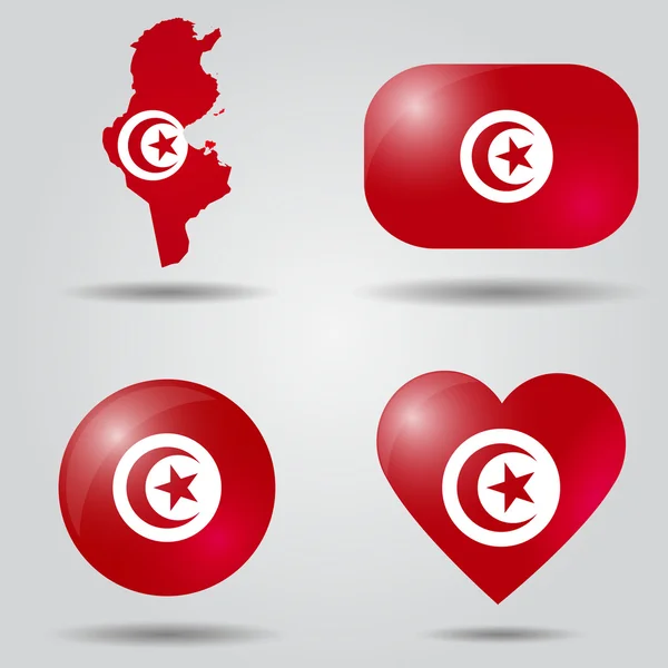 Tunisia flag set — Stock Vector