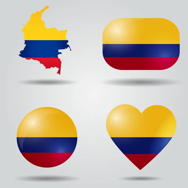 Colombia flag set — Stock Vector