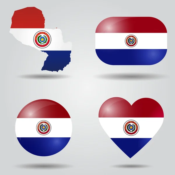 Paraguay flag set — Stock Vector