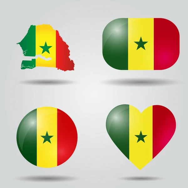 Senegal flag set — Stock Vector