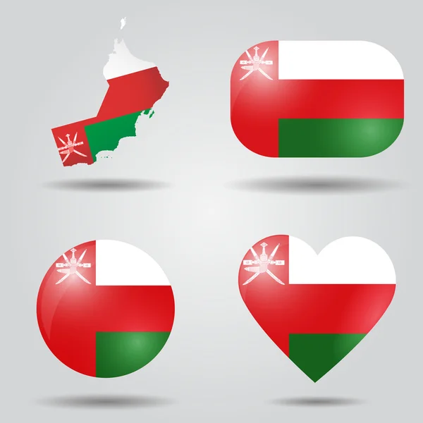 Oman conjunto de bandeira — Vetor de Stock