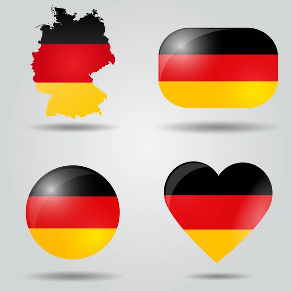 Germania bandiera impostata — Vettoriale Stock