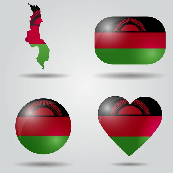 Malawi vlag is ingesteld — Stockvector