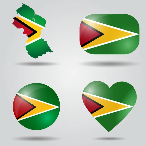 Guyana flag set — Stock Vector