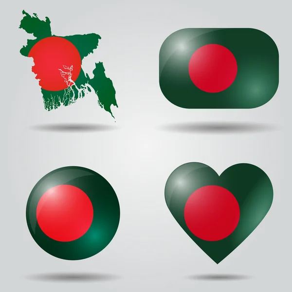 Jogo da bandeira de Bangladesh — Vetor de Stock