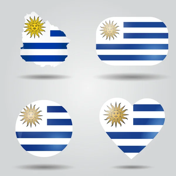 Uruguay flag set — Stock Vector