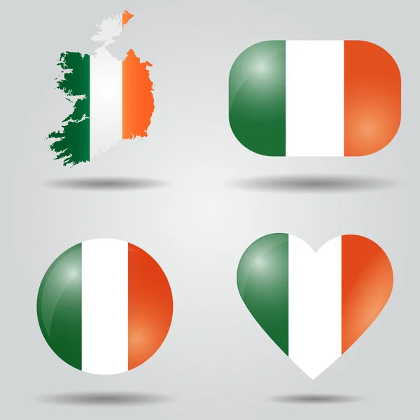 Ireland flag set — Stock Vector