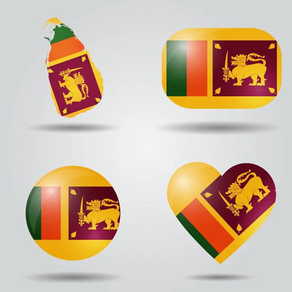 Sri lanka vlag is ingesteld — Stockvector