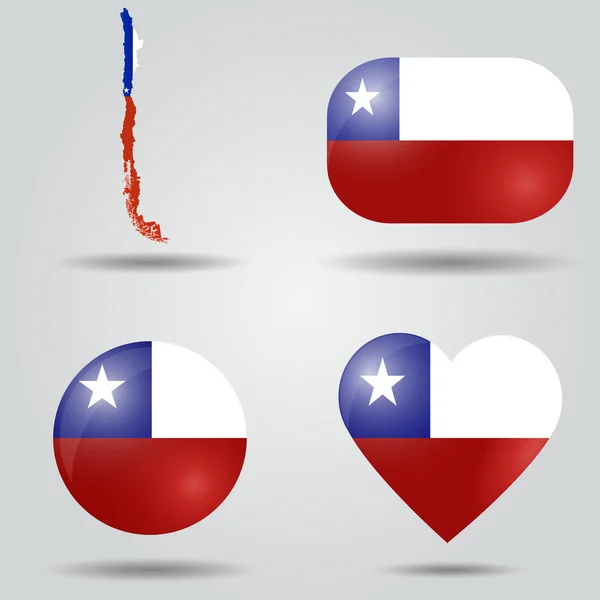 Chile flag set — Stock Vector