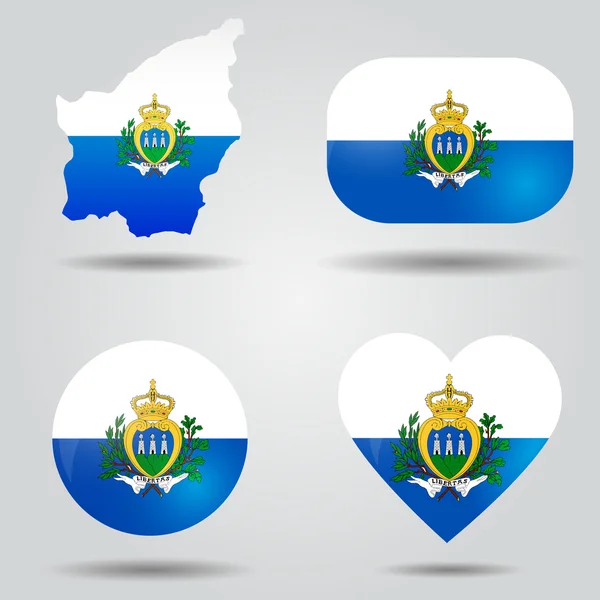 San marino bandeira definida — Vetor de Stock