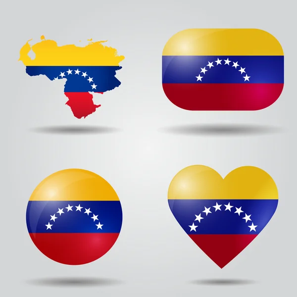 Venezuela flagge gesetzt — Stockvektor
