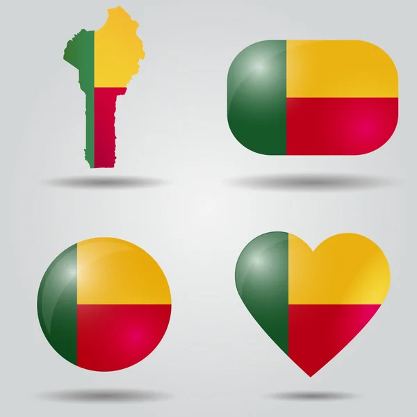Benin flag set — Stock Vector
