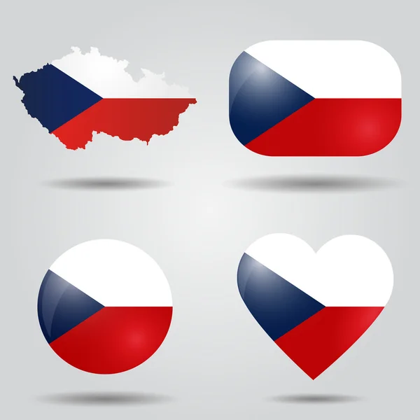 Tsjechië vlag is ingesteld — Stockvector