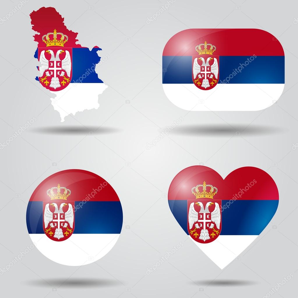 Serbia flag set