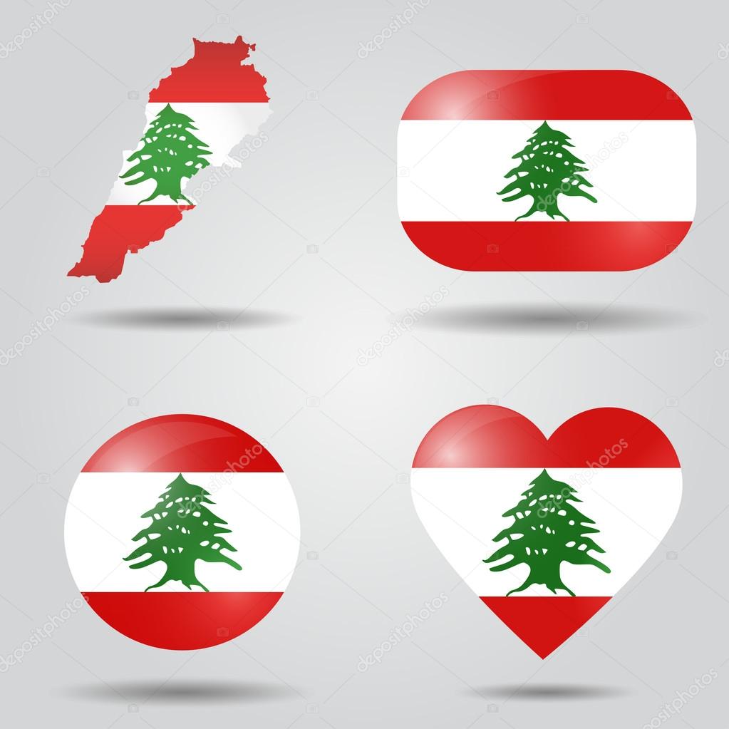 Lebanon flag set