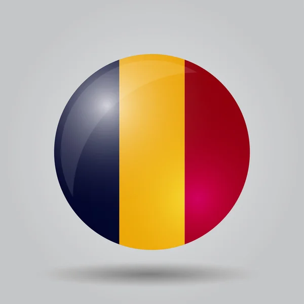 Drapeau circulaire Tchad — Image vectorielle