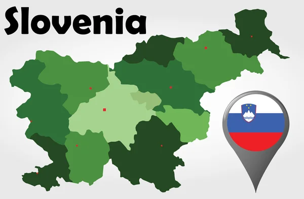 Eslovenia mapa político — Vector de stock