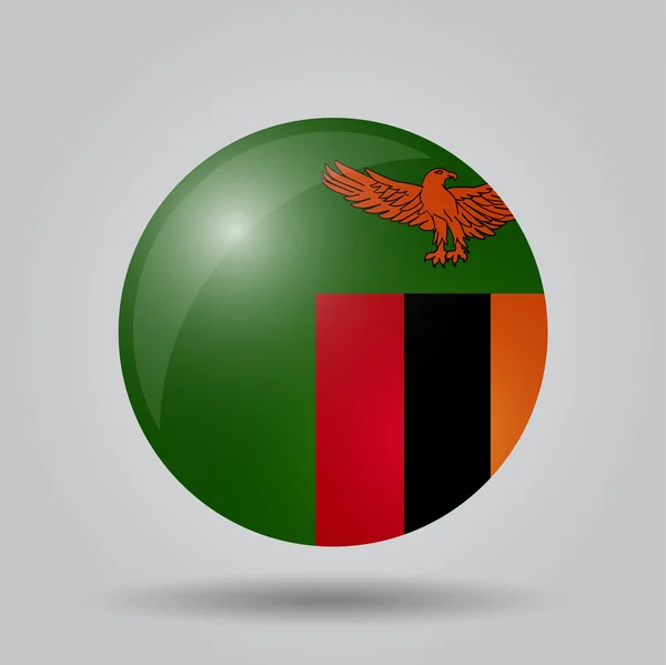 Circulaire vlag - zambia — Stockvector