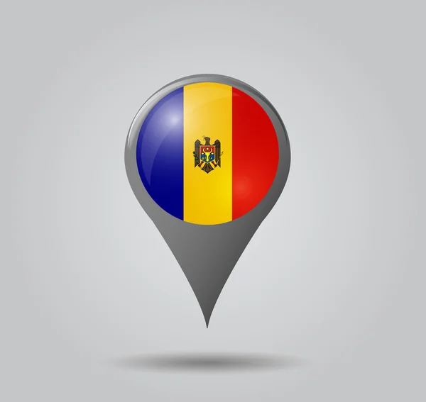 Bayrak işaretçi - moldova — Stok Vektör