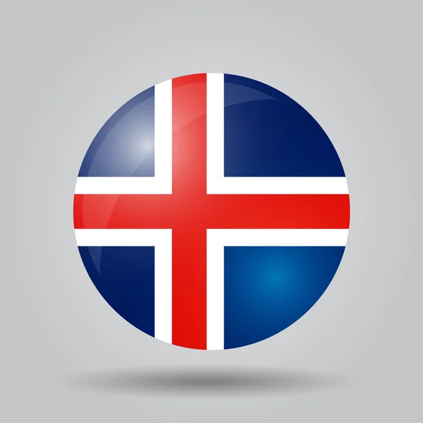 Circulaire vlag - IJsland — Stockvector