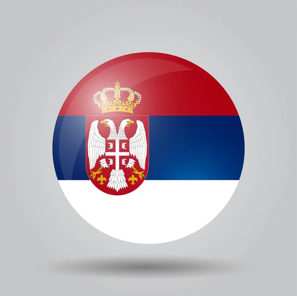 Bandera circular - Serbia — Vector de stock