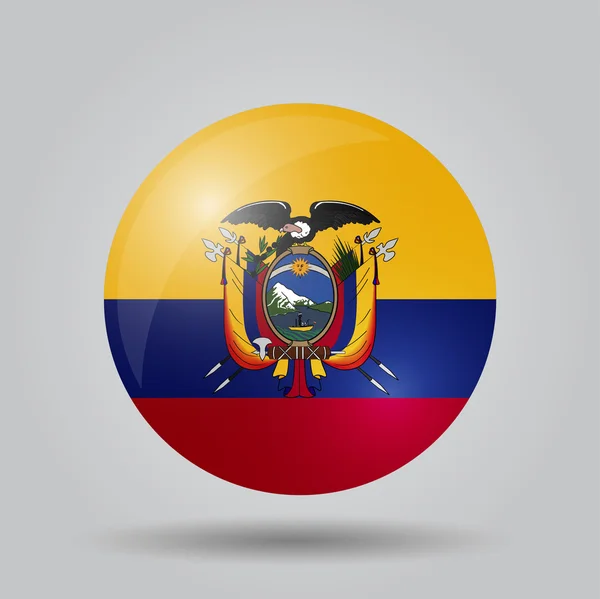 Bandeira circular - Equador — Vetor de Stock