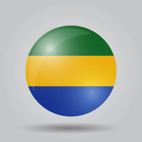 Bendera melingkar Gabon - Stok Vektor