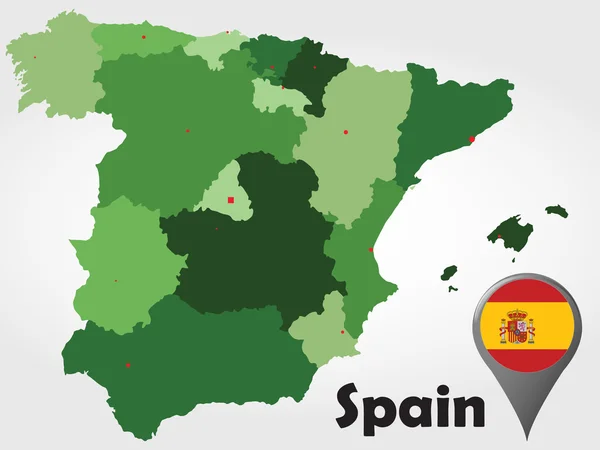 Mapa político Espanha —  Vetores de Stock