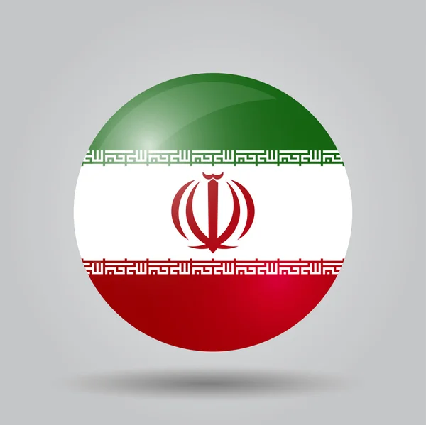 Bandera circular - Irán — Vector de stock