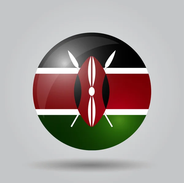 Kruhové vlajka - Keňa — Stockový vektor
