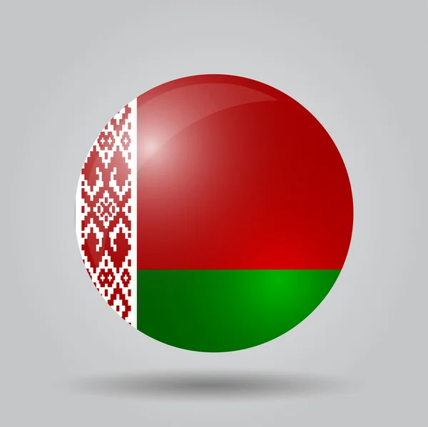 Круглый флаг - Беларусь — стоковый вектор