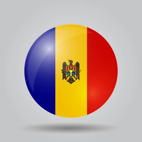 Bandera circular - Moldavia — Vector de stock