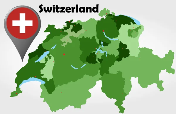 Mappa politica della Svizzera — Vettoriale Stock