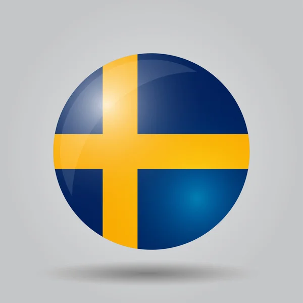 Circulaire vlag - Zweden — Stockvector
