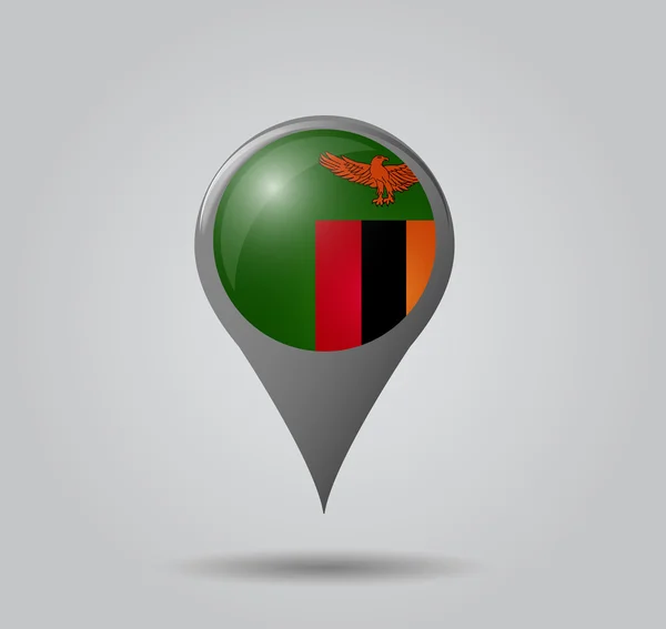 Kaart pointer - zambia — Stockvector