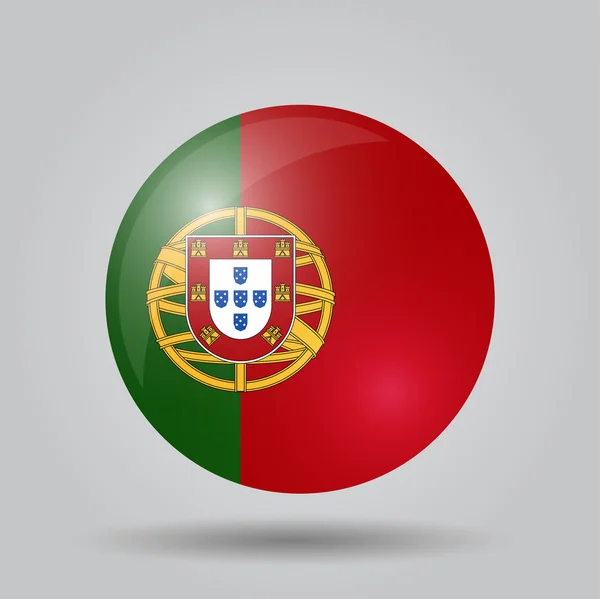 Flaga okrągłe - Portugalia — Wektor stockowy