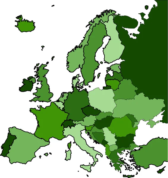 Mapa político de Europa — Vector de stock