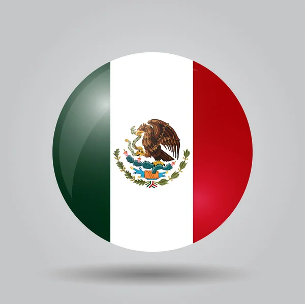 Bandera circular - México — Vector de stock