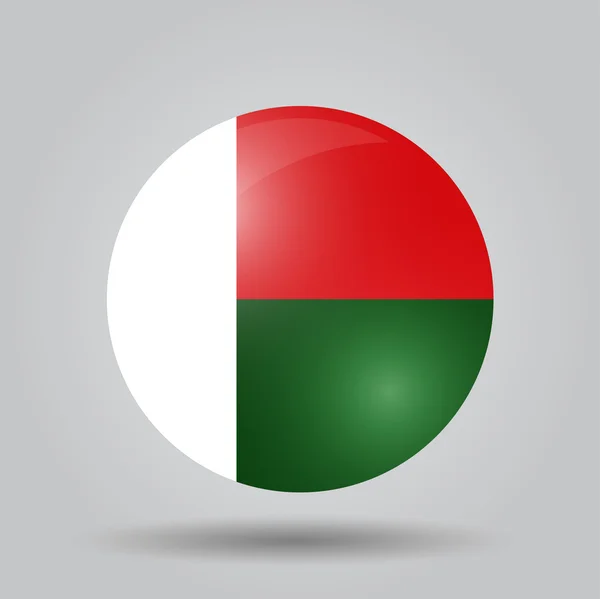 Circular flag  - Madagascar — Stock Vector