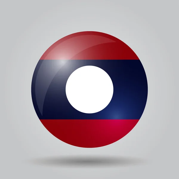 Bandera circular - Laos — Archivo Imágenes Vectoriales