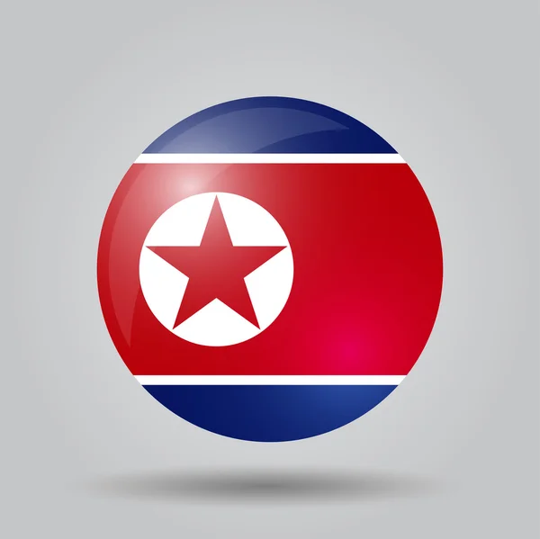 Bandera circular - Corea del Norte — Vector de stock