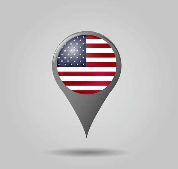 Puntero de mapa - Estados Unidos de América — Vector de stock