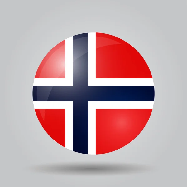 Circular flag - Norway — Stock Vector