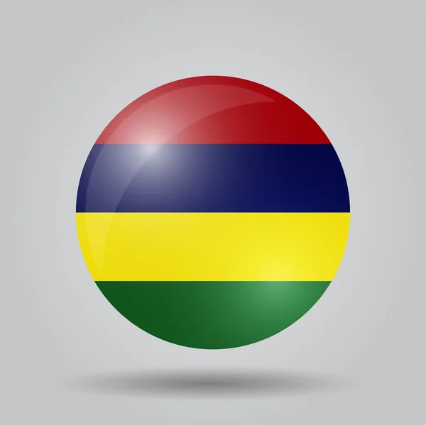 Bendera melingkar Mauritius - Stok Vektor