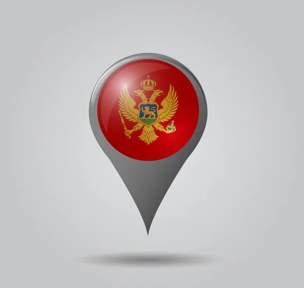 Puntero de mapa - Montenegro — Vector de stock