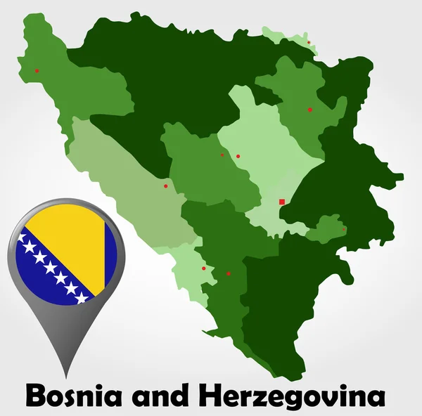 波斯尼亚和黑塞哥维那政治地图 — 图库矢量图片
