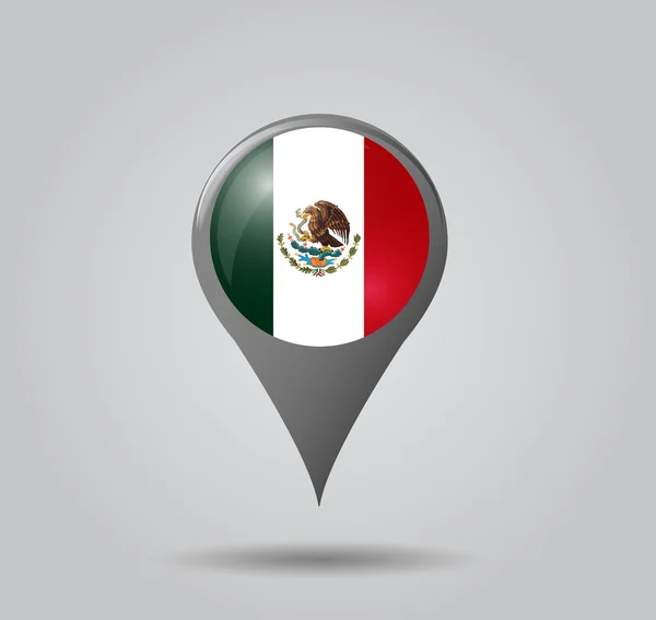 Puntero de bandera - México — Vector de stock