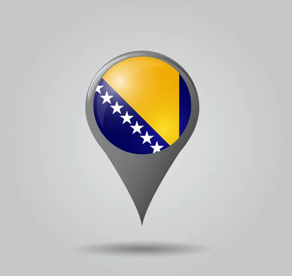 Puntero de bandera - Bosnia y Herzegovina — Vector de stock