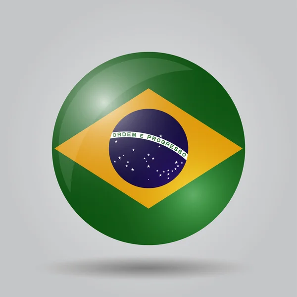 Bandera circular - Brasil — Vector de stock