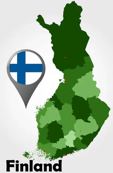 Mapa político de Finlandia — Vector de stock